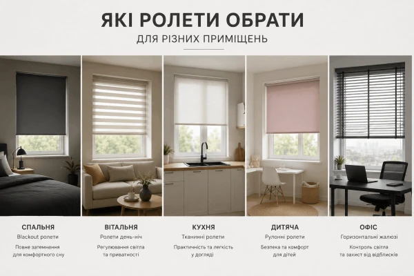 Які ролети обрати для різних приміщень