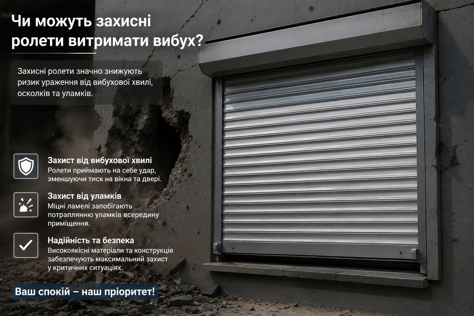 Blast wave protection - ZAMER protective roller shutters