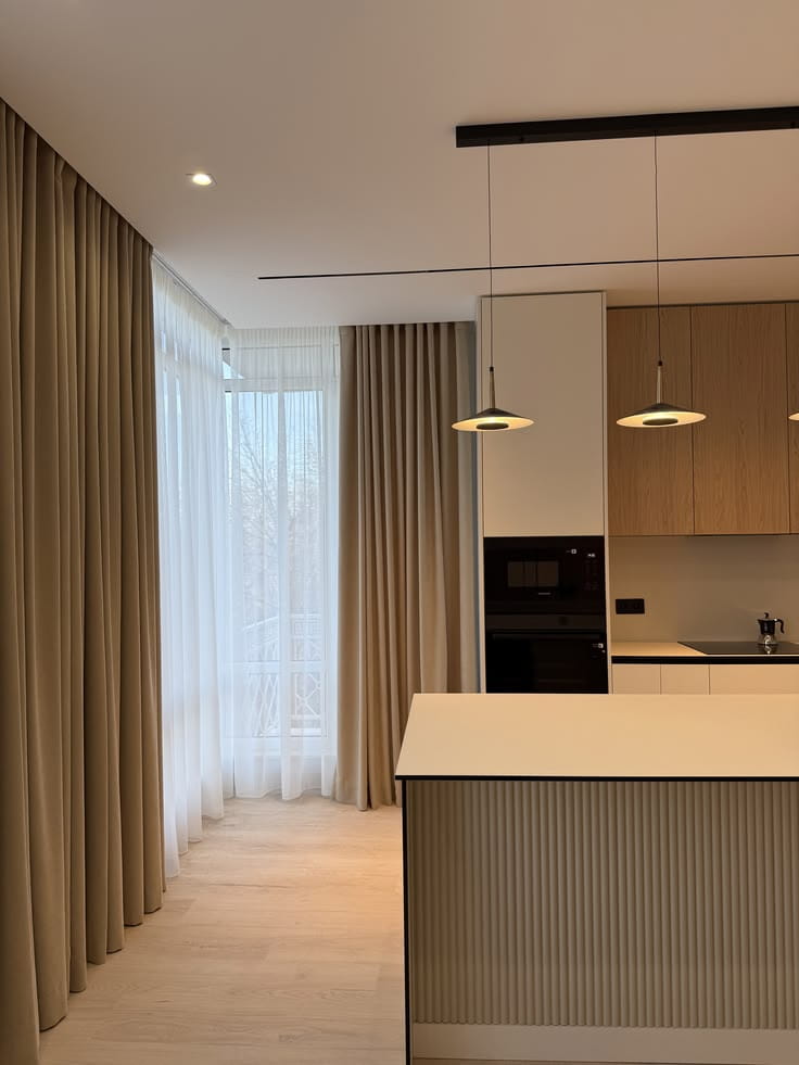 Automatic curtains with motorized track in Kharkiv