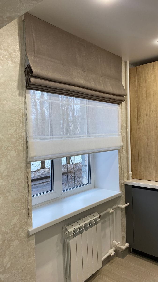 Custom day-and-night Roman blinds in Kharkiv — measurement, tailoring and installation