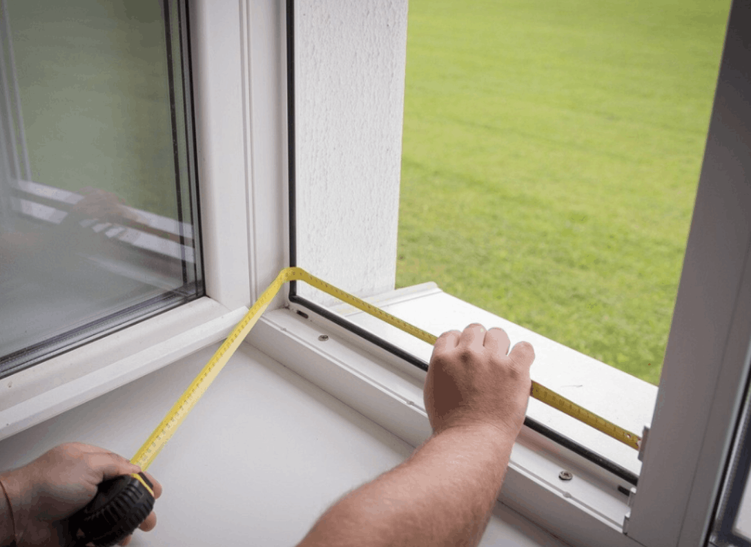How to measure a PVC window for a mosquito screen from seal to seal